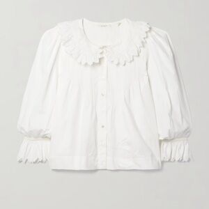 Doen embroidered cotton poplin blouse